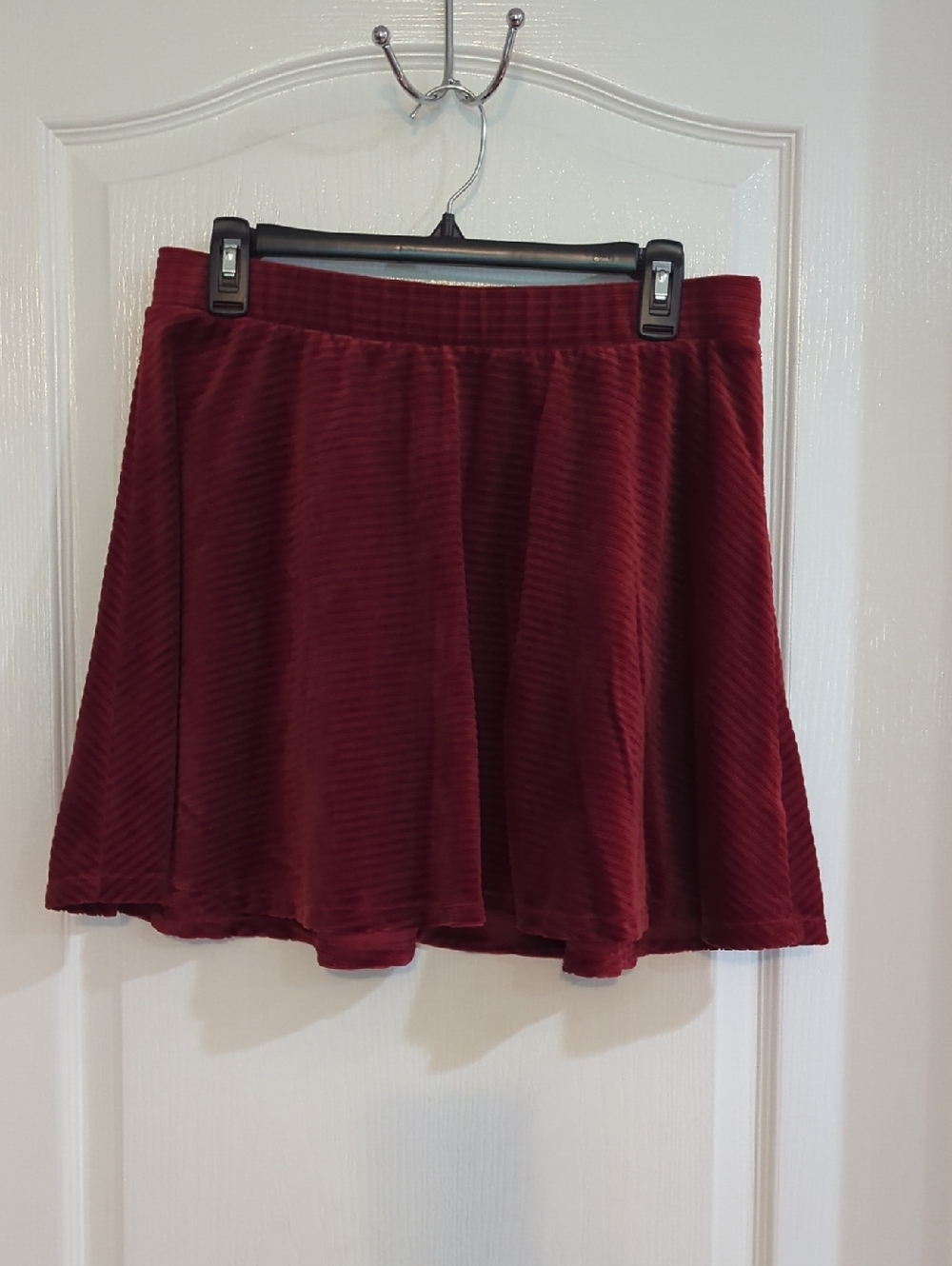 SO Women’s Velour A-Line Skirt - Burgundy Sz L